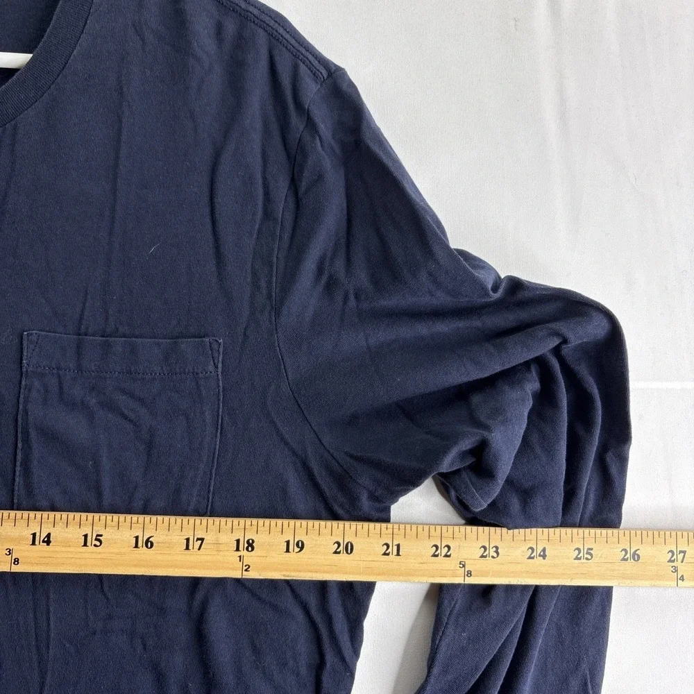 J.Crew Men's Medium Navy Blue Cotton Long Sleeve T-Shirt Casual - Picture 2 of 6